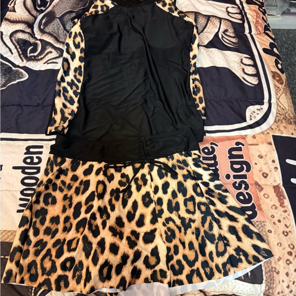 Leopard Print Women's Swim Dress